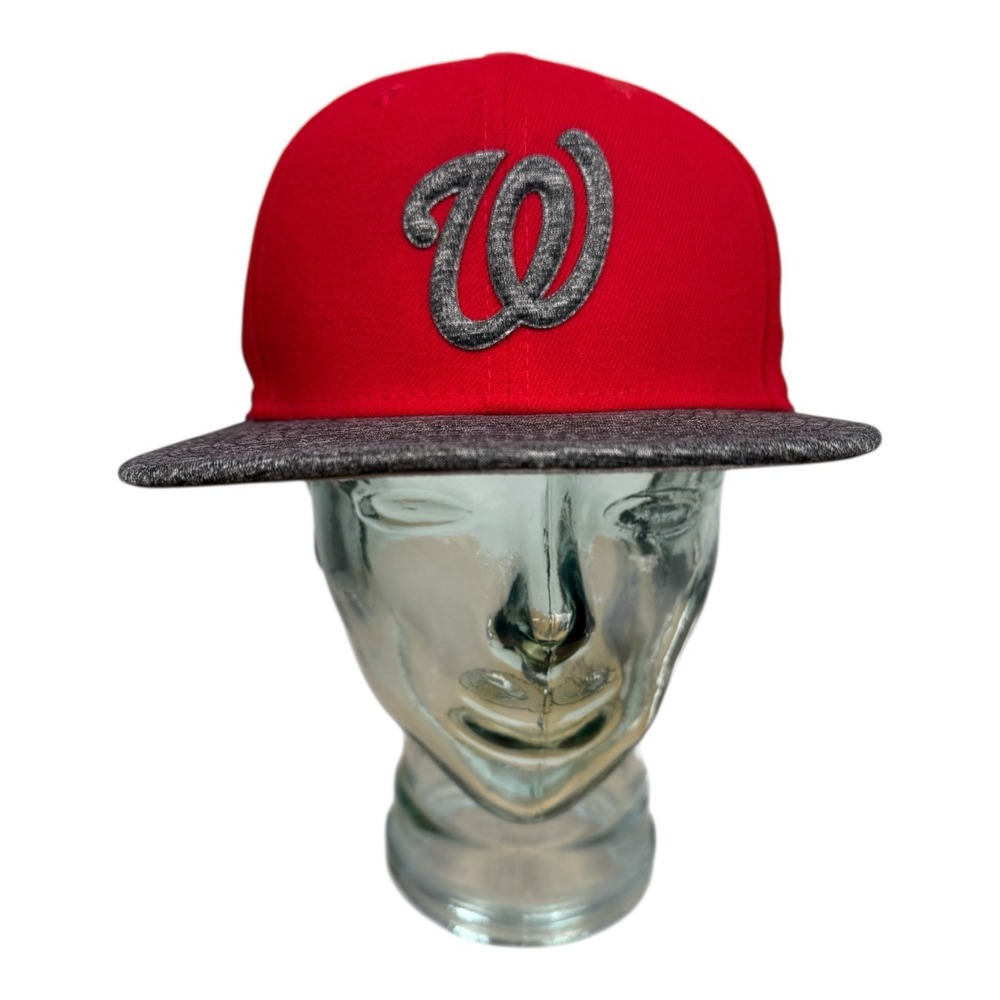 WASHINGTON NATIONALS 47 Brand BASEBALL CAP HAT Gray & Red Snapback B18G